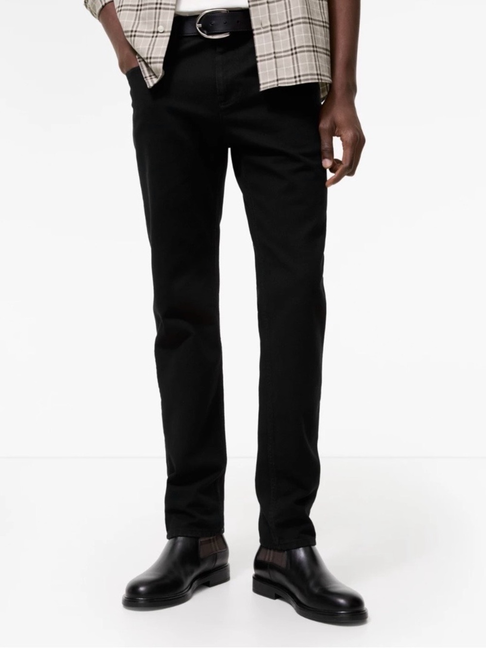 Burberry Black Slim Straight Jeans for Men - Clean Minimal Look